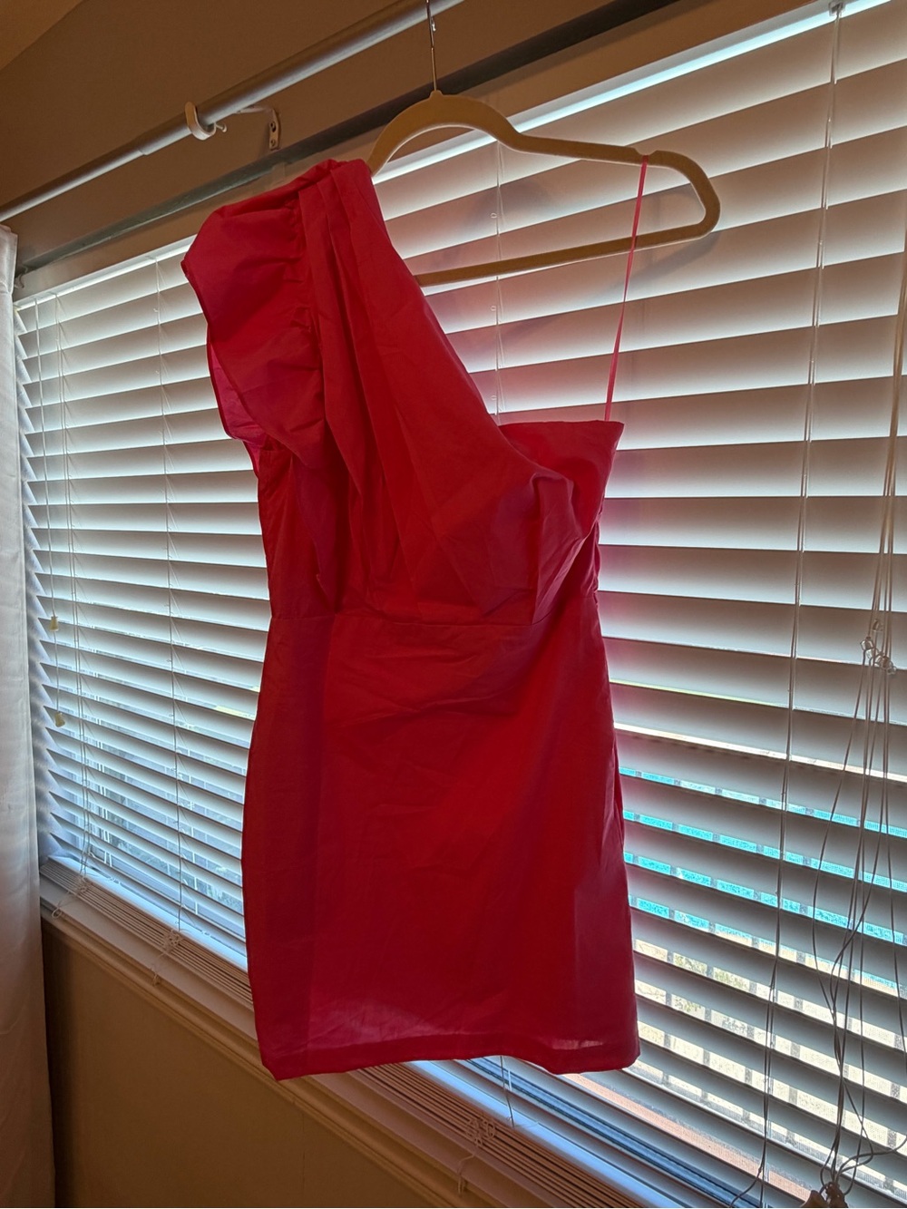 Hello Molly One-Shoulder Hot Pink Mini Dress